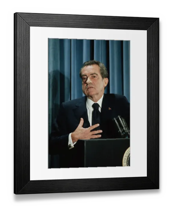 Framed Print : Richard Nixon During Press Conference Framed Print : Richard Nixon During Press Conference