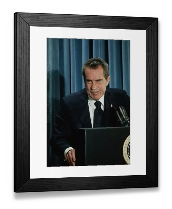 Framed Print : Richard Nixon During Press Conference Framed Print : Richard Nixon During Press Conference