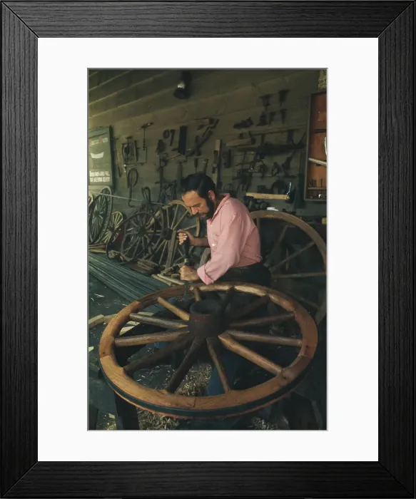 Framed Print : Wheelwright At Work Framed Print : Wheelwright At Work