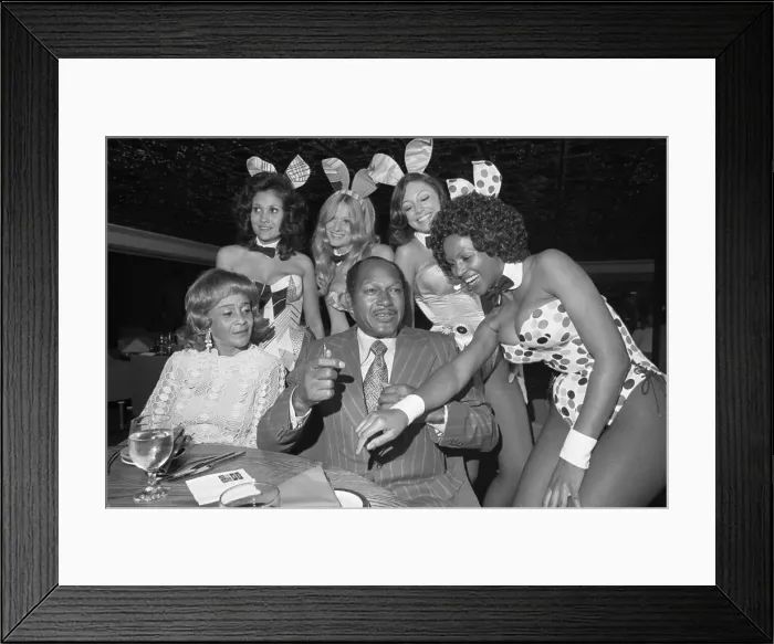 Framed Print : Mayor Bradley Signing Cuff on Playboy Bunny Costume Framed Print : Mayor Bradley Signing Cuff on Playboy Bunny Costume