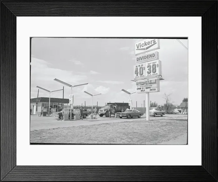 Framed Print : Gas Station with No Gas During Shortage Framed Print : Gas Station with No Gas During Shortage