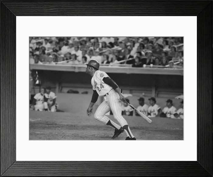 Framed Print : Willie Mays Losing His Bat for Home Run Framed Print : Willie Mays Losing His Bat for Home Run