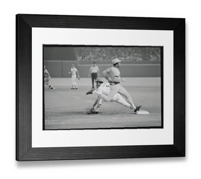 Framed Print : Cesar Cedeno Crossing First Base