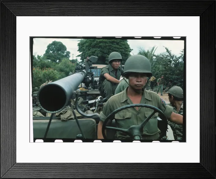 Framed Print : Soldiers Sitting Beside Recoilless Rifle Framed Print : Soldiers Sitting Beside Recoilless Rifle