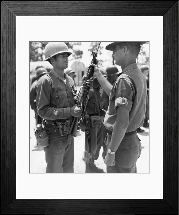 Framed Print : Pvt Dwight Stone with Drill Sergeant Paul Brown Framed Print : Pvt Dwight Stone with Drill Sergeant Paul Brown