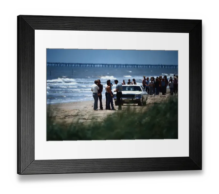 Framed Print : Crowd on the Beach During Body Search Framed Print : Crowd on the Beach During Body Search