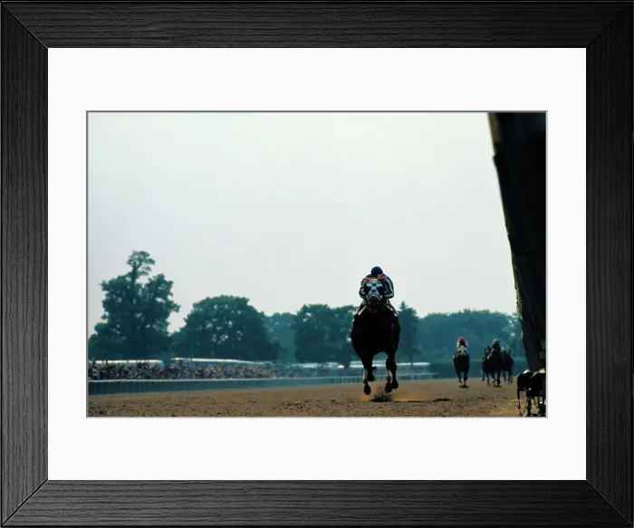 Framed Print : Secretariat the Horse Running on Track Framed Print : Secretariat the Horse Running on Track