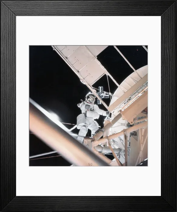 Framed Print : Astronaut Owen Garriott in Spacesuit Framed Print : Astronaut Owen Garriott in Spacesuit