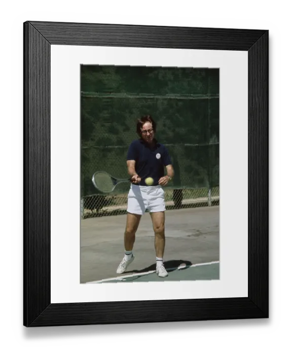 Framed Print : Bobby Riggs in Action of Tennis Court Framed Print : Bobby Riggs in Action of Tennis Court