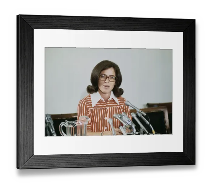 Framed Print : Elizabeth Holtzman During Press Conference Framed Print : Elizabeth Holtzman During Press Conference