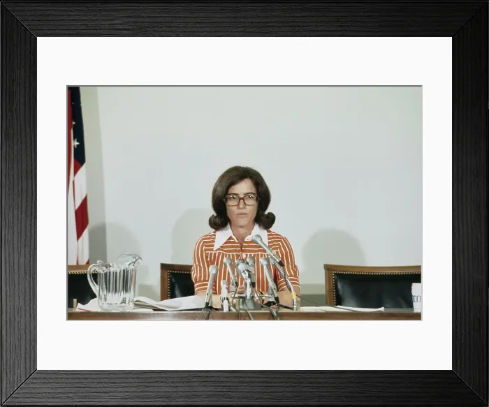 Framed Print : Elizabeth Holtzman During Press Conference Framed Print : Elizabeth Holtzman During Press Conference