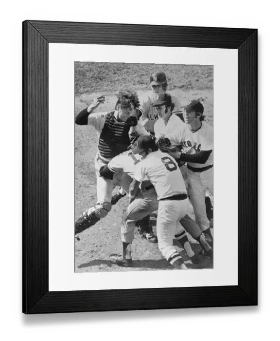 Framed Print : Scuffle Between Yankee and Red Sox Players