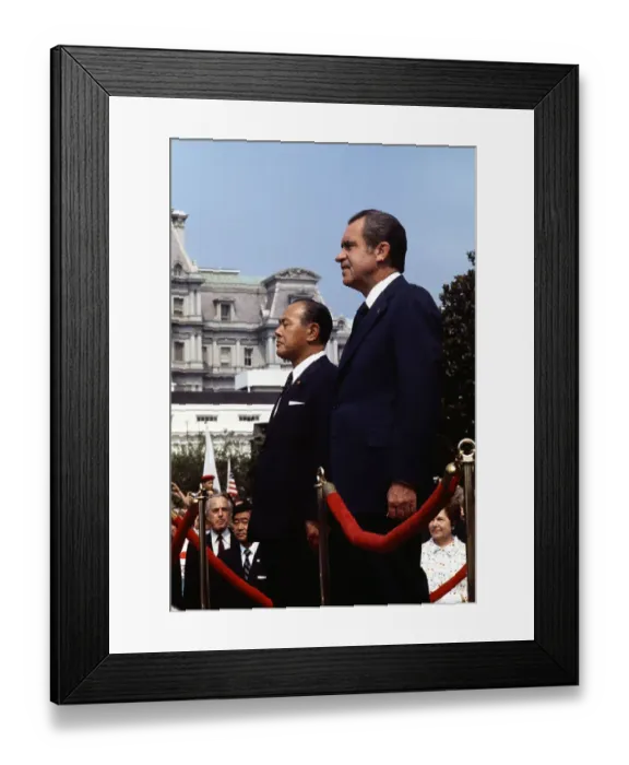 Framed Print : Richard Nixon with Kakuei Tanaka