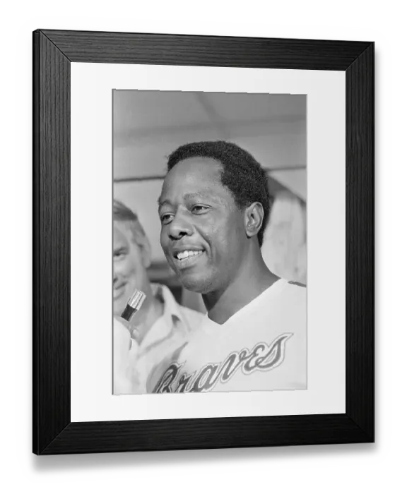 Framed Print : Hank Aaron Being Interviewed after Hitting 700th Homerun Framed Print : Hank Aaron Being Interviewed after Hitting 700th Homerun
