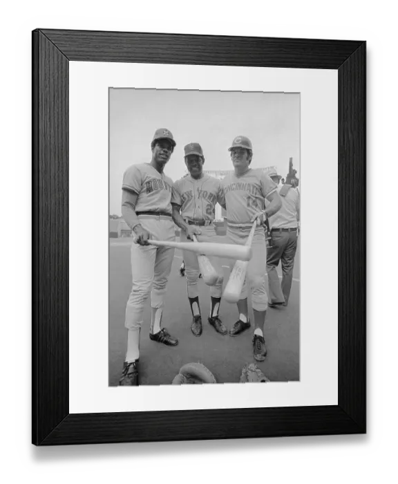 Framed Print : Super Baseball Stars Posing Together