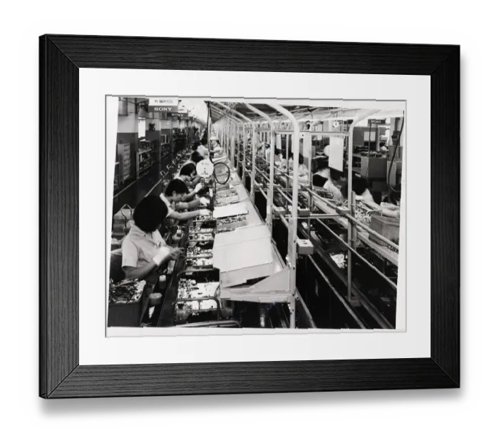 Framed Print : Sony Trinitron Assembly Line