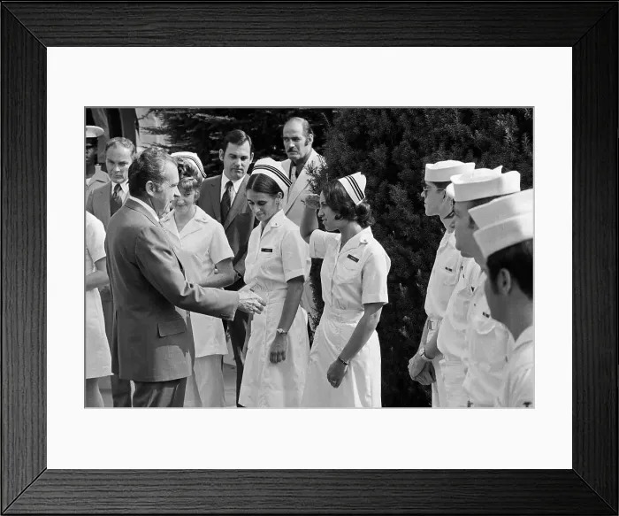 Framed Print : Pres. Nixon Leaving Bethesda Naval Hosp Framed Print : Pres. Nixon Leaving Bethesda Naval Hosp