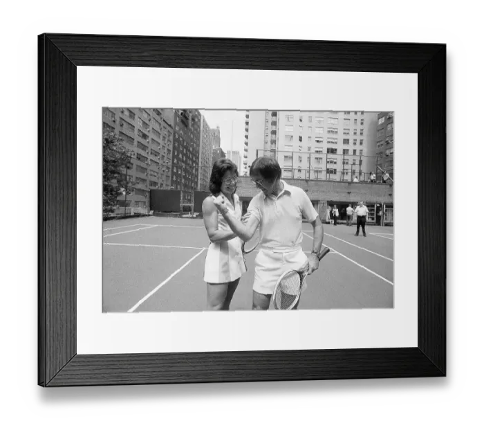 Framed Print : Bobby Riggs and Billie Jean King