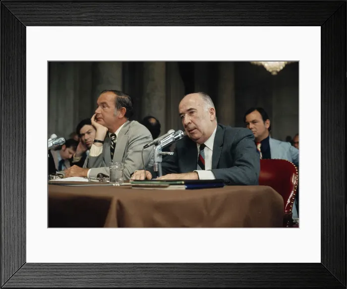 Framed Print : John Mitchell Testifies at Senate Watergate Committee