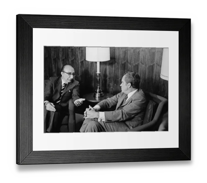 Framed Print : Richard M. Nixon Sitting and Talking with Physician Michael DeBakey Framed Print : Richard M. Nixon Sitting and Talking with Physician Michael DeBakey
