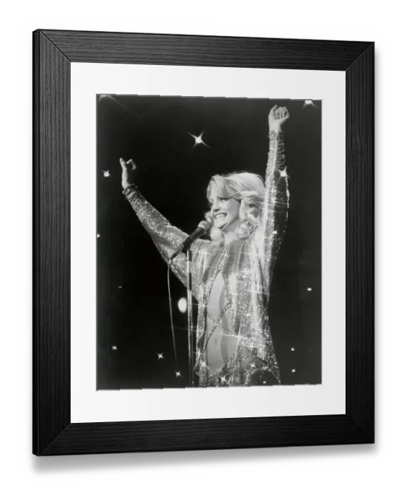 Framed Print : Goldie Hawn Gesturing at Microphone Framed Print : Goldie Hawn Gesturing at Microphone