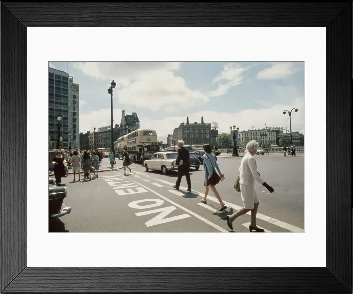 Framed Print : People Along Street In Dublin Framed Print : People Along Street In Dublin