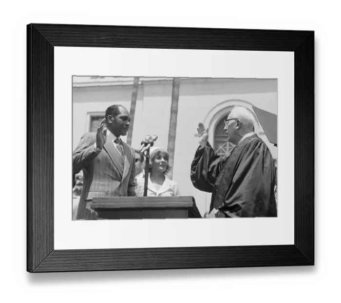 Framed Print : Earl Warren Gives Tom Bradley Mayor Oath Framed Print : Earl Warren Gives Tom Bradley Mayor Oath