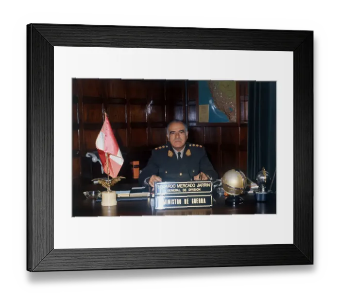 Framed Print : Edgardo Mercado Jarrin at His Desk