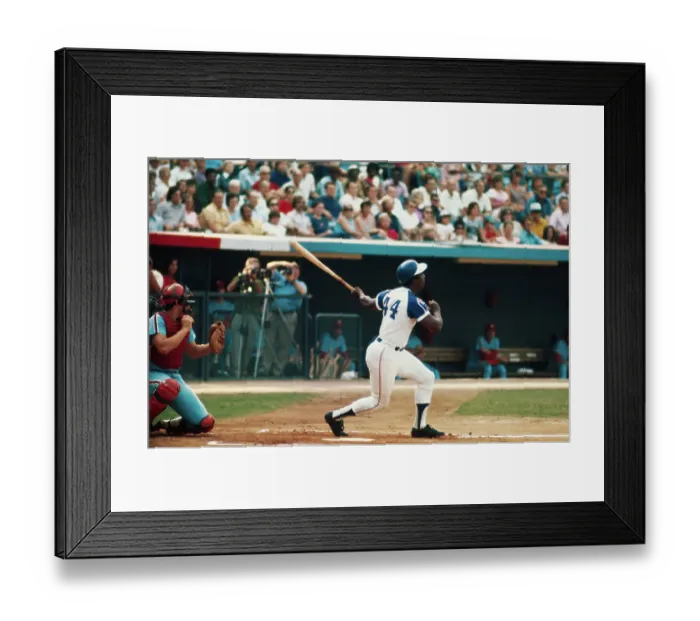 Framed Print : Hank Aaron Hitting a Home Run Framed Print : Hank Aaron Hitting a Home Run