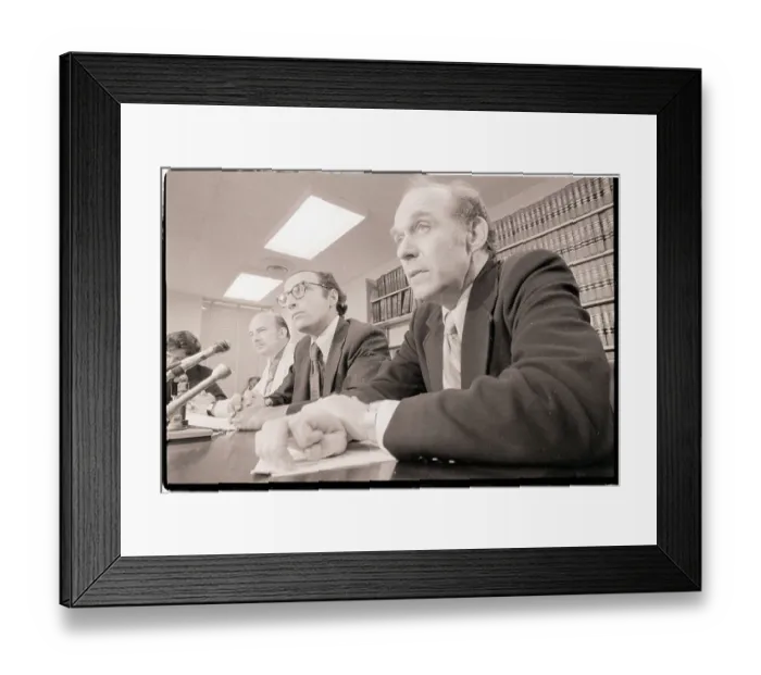 Framed Print : Attorneys Meeting with the Press Framed Print : Attorneys Meeting with the Press