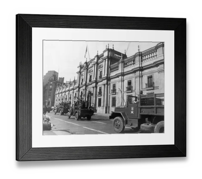 Framed Print : Troops Taken to Chilean Palace Framed Print : Troops Taken to Chilean Palace