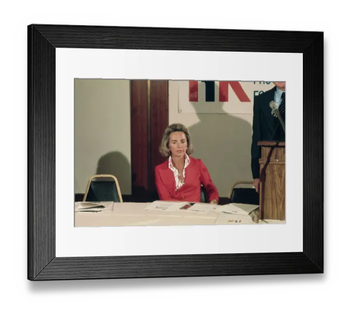 Framed Print : Ethel Kennedy at Press Conference