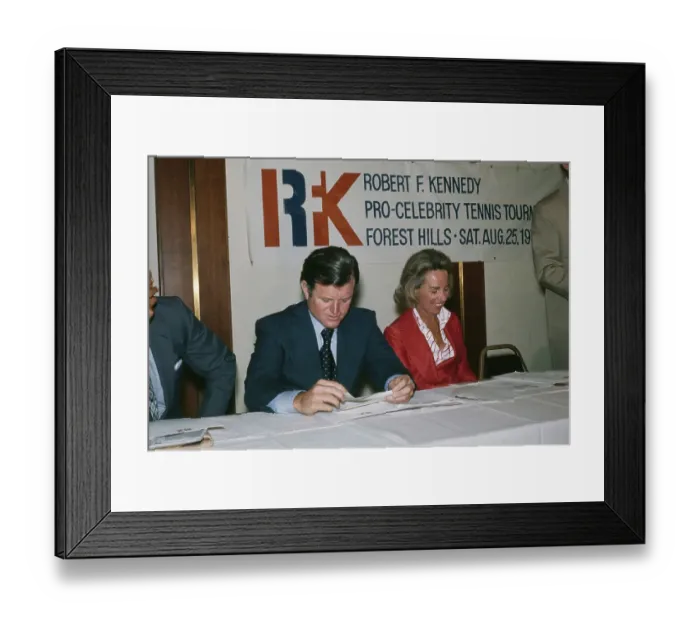 Framed Print : Senator Edward M. Kennedy Smiling at Sister-in-law Ethel Kennedy During Press Conference Framed Print : Senator Edward M. Kennedy Smiling at Sister-in-law Ethel Kennedy During Press Conference