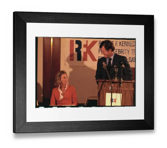 Framed Print : Senator Edward M. Kennedy Smiling at Sister-in-law Ethel Kennedy During Press Conference Framed Print : Senator Edward M. Kennedy Smiling at Sister-in-law Ethel Kennedy During Press Conference