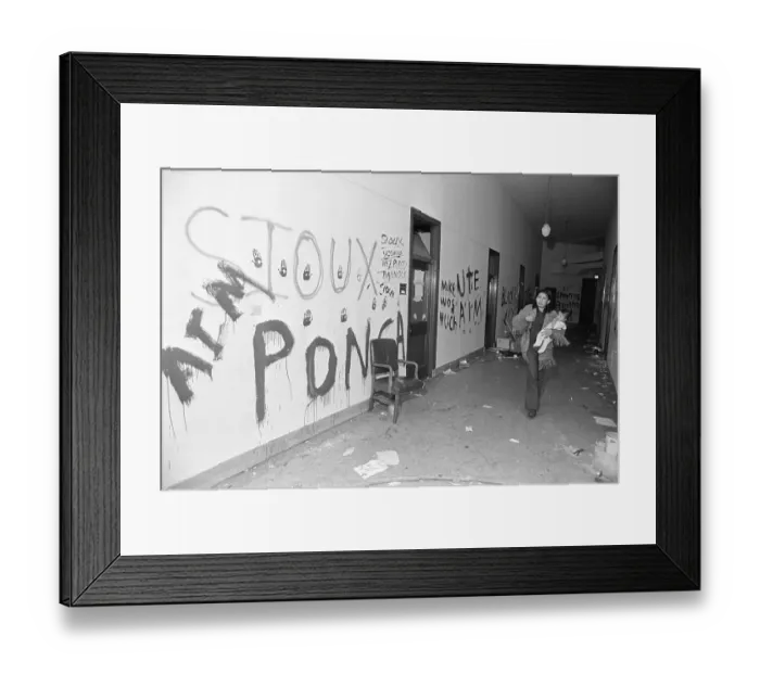 Framed Print : Graffiti On Wall at BIA Headquarters Framed Print : Graffiti On Wall at BIA Headquarters