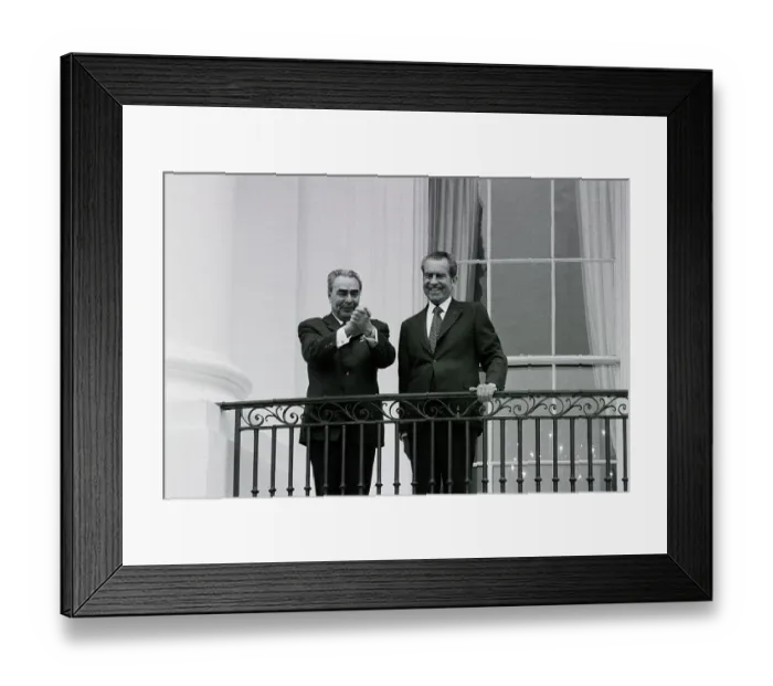 Framed Print : Brezhnev And Nixon On Balcony Framed Print : Brezhnev And Nixon On Balcony