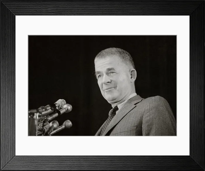 Framed Print : Archibald Cox Speaking at Microphones Framed Print : Archibald Cox Speaking at Microphones