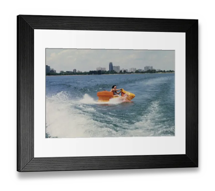 Framed Print : Clyde Ono Demonstrates The Power-Ski Framed Print : Clyde Ono Demonstrates The Power-Ski