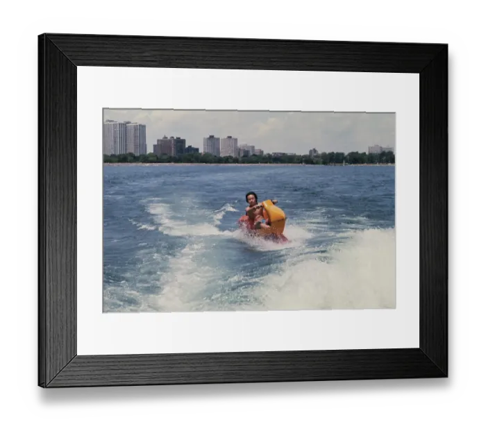Framed Print : Clyde Ono Demonstrates The Power-Ski Framed Print : Clyde Ono Demonstrates The Power-Ski