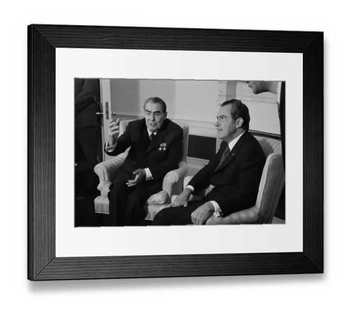 Framed Print : Nixon And Brezhnev Seated Framed Print : Nixon And Brezhnev Seated
