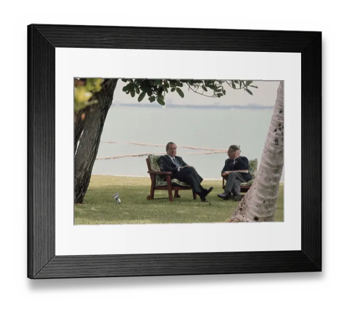 Framed Print : President Richard Nixon Seated on Lawn Framed Print : President Richard Nixon Seated on Lawn
