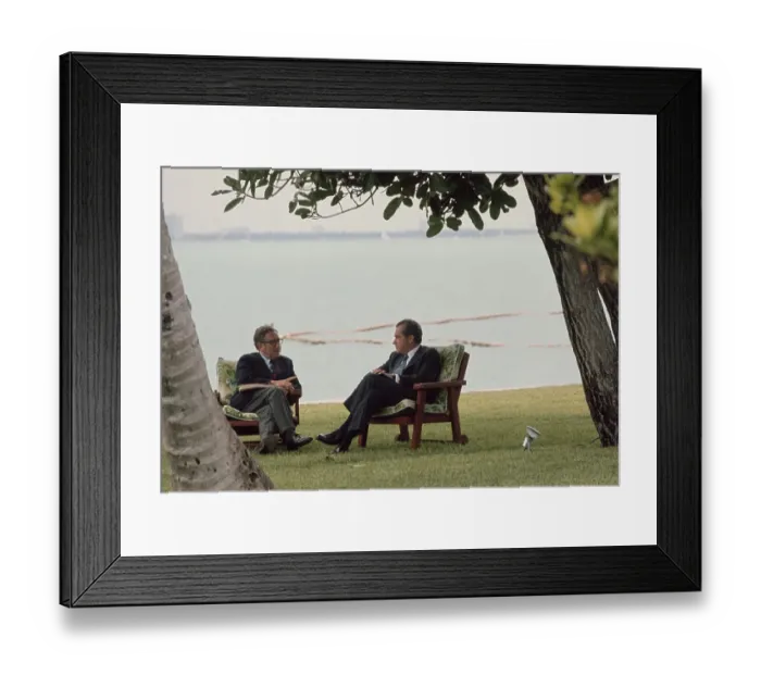 Framed Print : President Richard Nixon Seated on Lawn Framed Print : President Richard Nixon Seated on Lawn