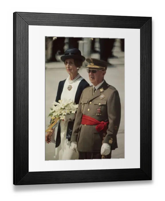 Framed Print : Francisco Franco and His Wife