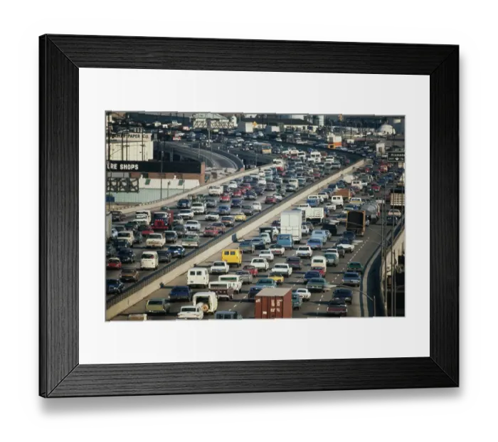 Framed Print : Car Traffic On Highway, Santa Monica Framed Print : Car Traffic On Highway, Santa Monica