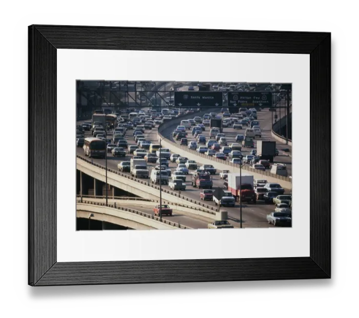 Framed Print : Car Traffic On Highway, Santa Monica Framed Print : Car Traffic On Highway, Santa Monica