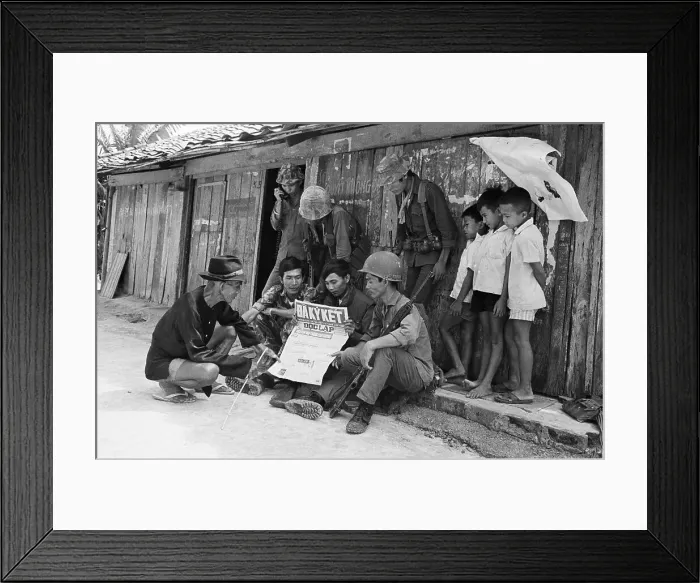 Framed Print : Soldiers and Villagers Read Paper Framed Print : Soldiers and Villagers Read Paper