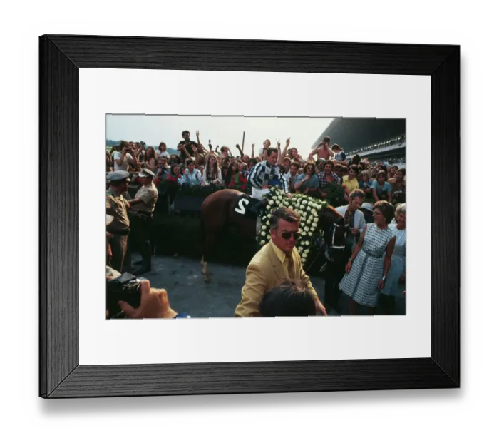 Framed Print : Secretariat in the Winner's Circle at Belmont Park