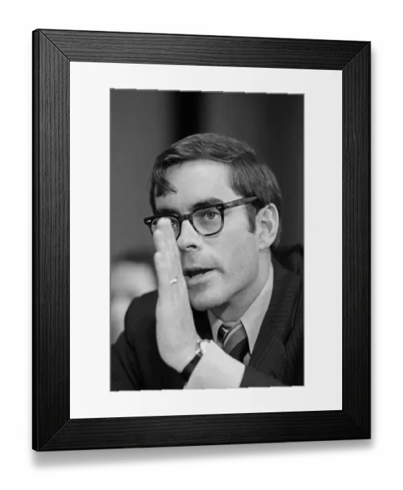 Framed Print : Hugh Sloan Testifies, Hand-In-Face Framed Print : Hugh Sloan Testifies, Hand-In-Face