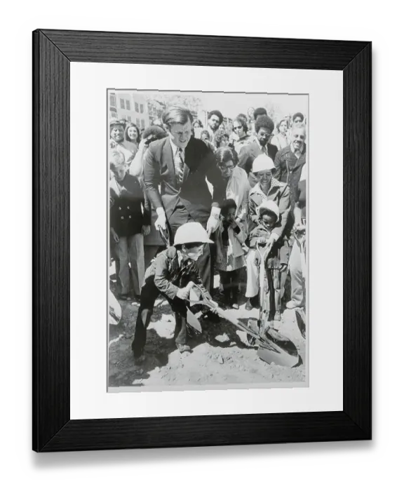 Framed Print : Edward M. Kennedy and Others at Ground Breaking Ceremonies Framed Print : Edward M. Kennedy and Others at Ground Breaking Ceremonies