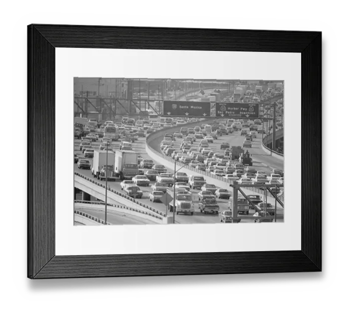 Framed Print : Traffic On A Busy La Freeway Framed Print : Traffic On A Busy La Freeway